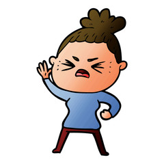 cartoon angry woman