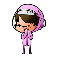 cartoon astronaut woman