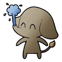 cute cartoon elephant spouting water