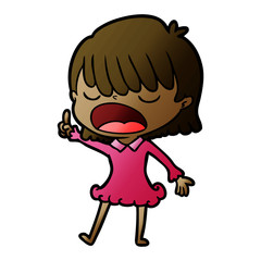 cartoon woman talking loudly