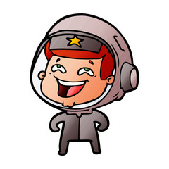 cartoon laughing astronaut