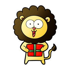 happy cartoon lion