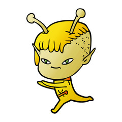 cute cartoon alien girl