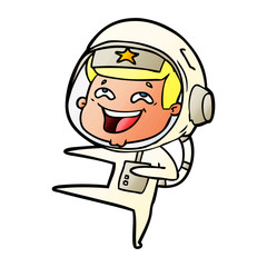 cartoon laughing astronaut