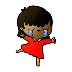 cartoon woman crying
