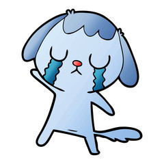 Obraz premium cute cartoon dog crying