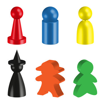 Doodle Meeple Board Game Figurines Stock Vector (Royalty Free