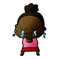 cartoon crying old lady