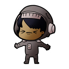 Obraz premium cartoon astronaut woman