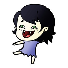 cartoon laughing vampire girl