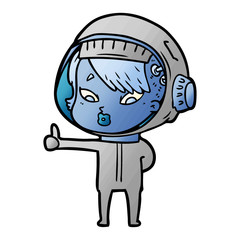 cartoon astronaut woman
