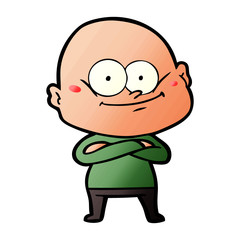 cartoon bald man staring