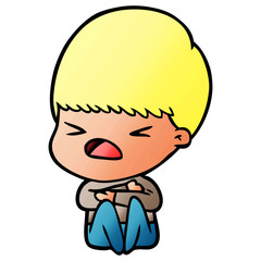 cartoon stressed man