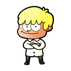 happy cartoon man
