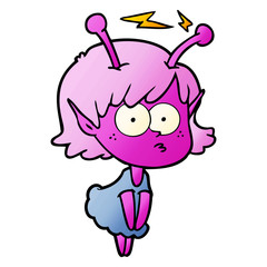 cartoon alien girl