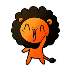 happy cartoon lion