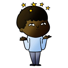 cartoon amazed boy