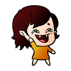 cartoon laughing vampire girl