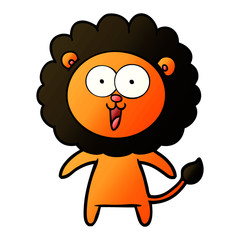 happy cartoon lion