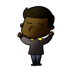 cartoon model guy pouting