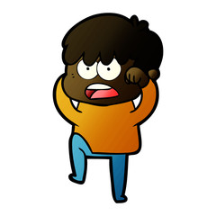 Obraz premium worried cartoon boy