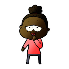 cartoon happy old lady