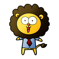 happy cartoon lion