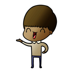 happy cartoon boy
