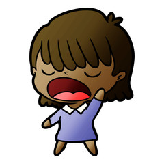 Obraz premium cartoon woman talking loudly