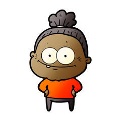 cartoon happy old woman