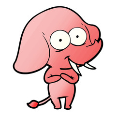 happy cartoon elephant