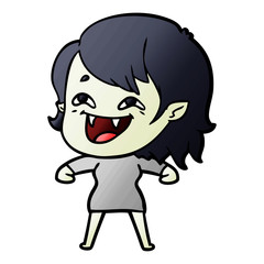 cartoon laughing vampire girl