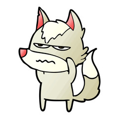 cartoon annoyed wolf