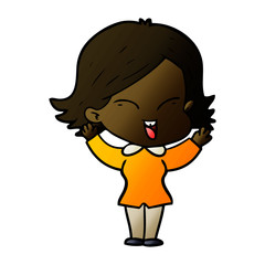 Obraz premium happy cartoon girl