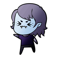 annoyed cartoon vampire girl