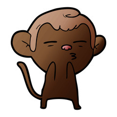 cartoon suspicious monkey