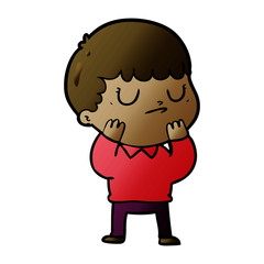 Obraz premium cartoon grumpy boy