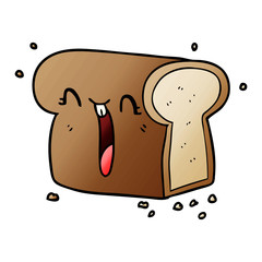 cartoon laughing loaf of bread