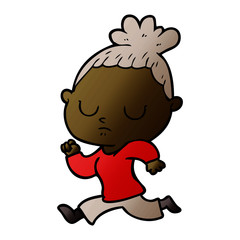 Fototapeta premium cartoon calm woman