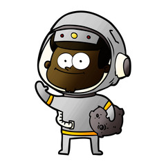 happy astronaut cartoon