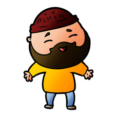 Obraz premium cartoon happy bearded man