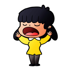 cartoon woman talking loudly