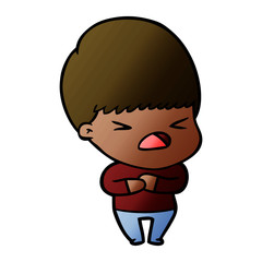 cartoon stressed man