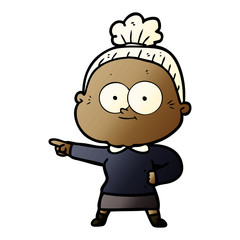 Obraz premium cartoon happy old woman