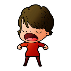 cartoon woman talking