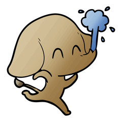 cute cartoon elephant spouting water