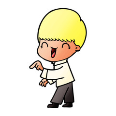 happy cartoon boy