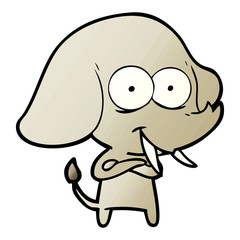 happy cartoon elephant
