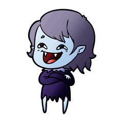 cartoon laughing vampire girl