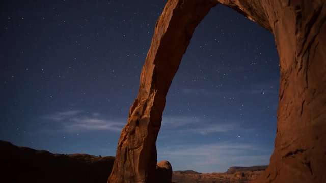 Corona Arch Nighttime Moonrise Timelapse Sequence